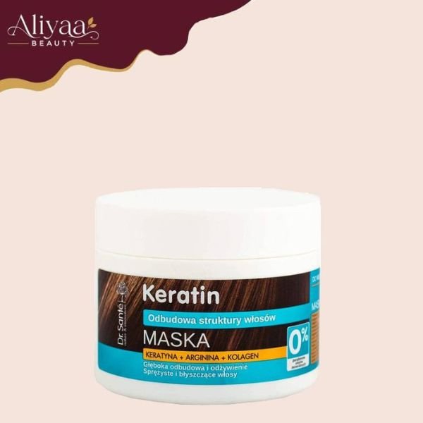 Mascarilla de queratina para el cabello Dr. Sante, con colageno y arganina para una regeneracion profunda, 300 ml, 0 % parabenos y aceites minerales Dr. Sante Keratin Hair Mask with Collagen - Image 1